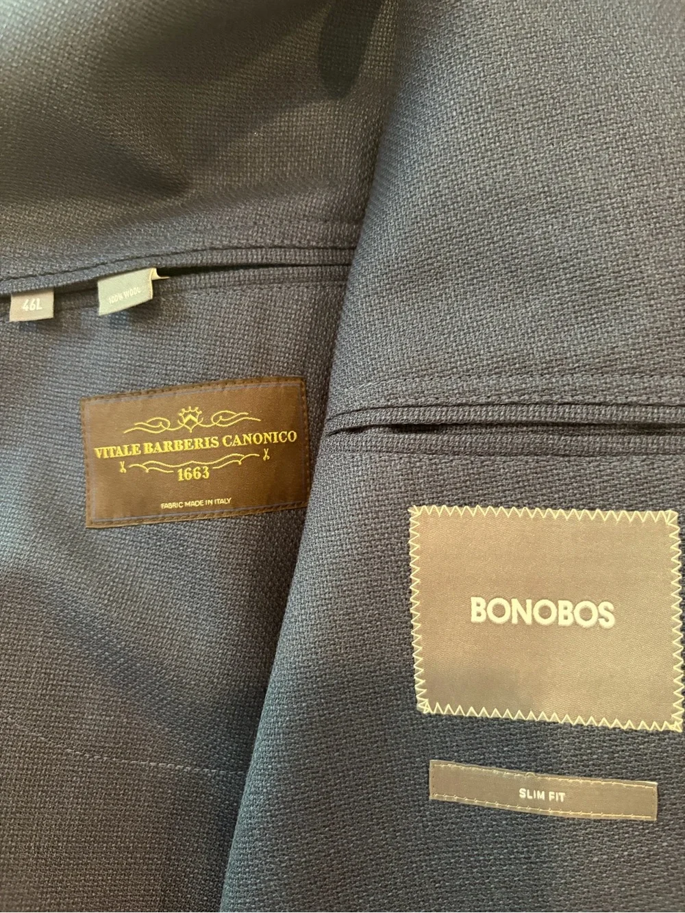 Bonobos Men's Slim Fit Jetsetter Unconstructed Italian Wool Blazer 46-L